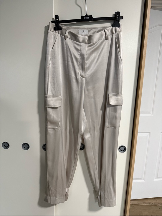Babaton Pants - Babaton Cream Satin Cargo Pants